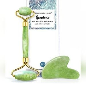 Gua Sha & Face Jade Roller Massager - Natural Healing Crystal Relaxing Relieve